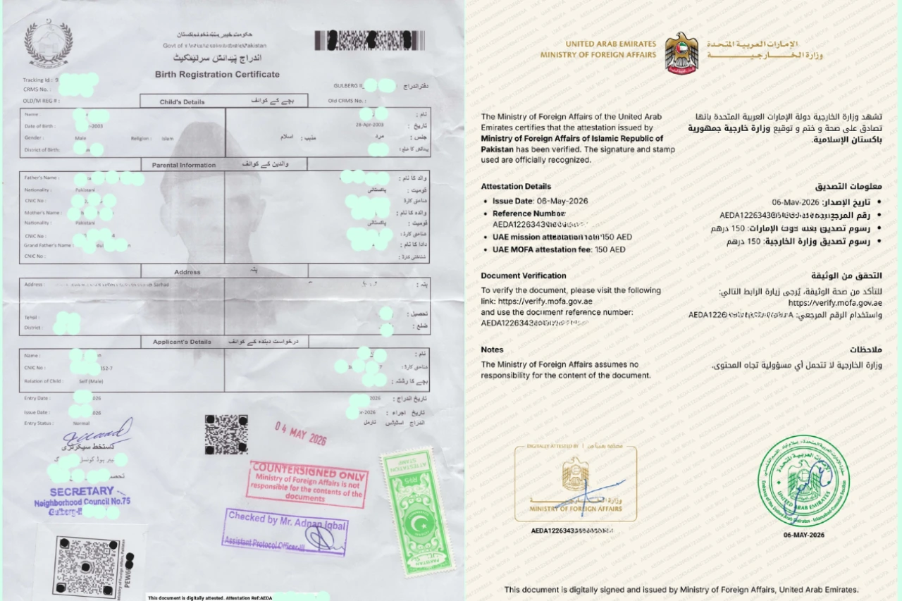 Birth Registration Certificate Attestation